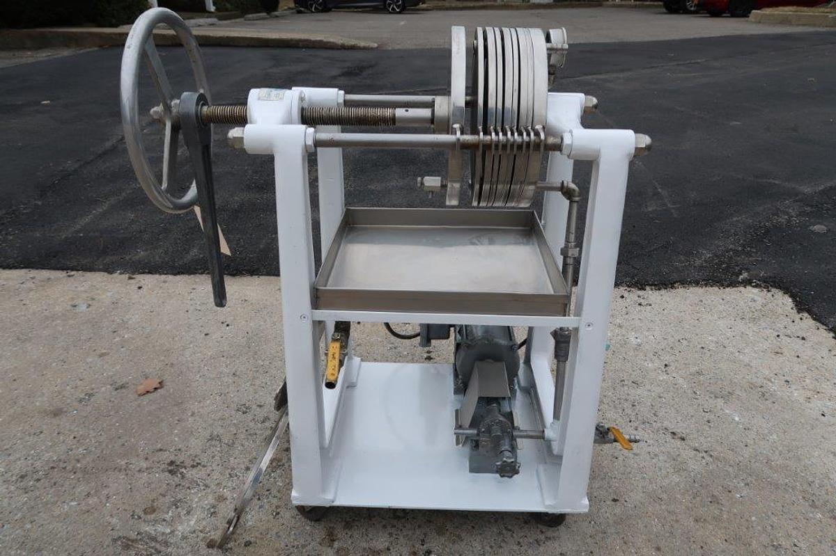 Used Ertel 2HS Twelve Inch Diameter Filter Press, with Pump, XP Motor