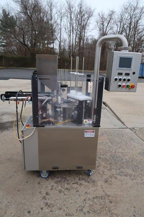 Used Wilpack W201 Double Lane Rotary Cup Filler/Sealer