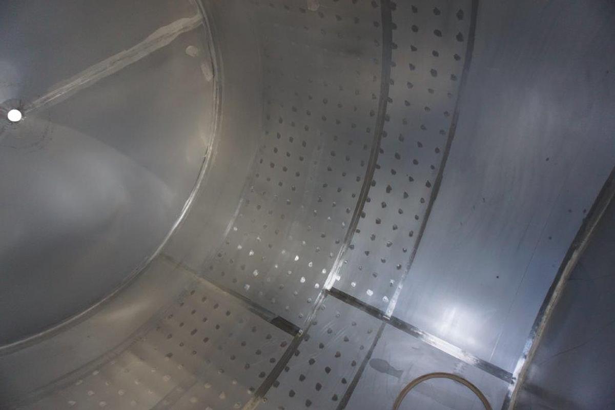Used Feldmeier 3,000 Gallon Stainless Jacketed Vertical Tank, Wine Use