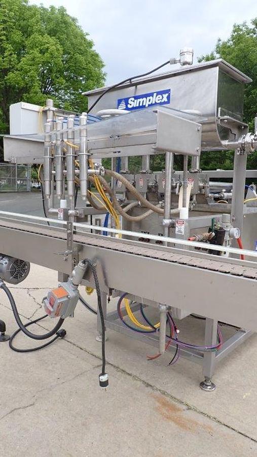 Used Simplex V-400 Four Piston Filling Machine, 32-Ounce Pistons