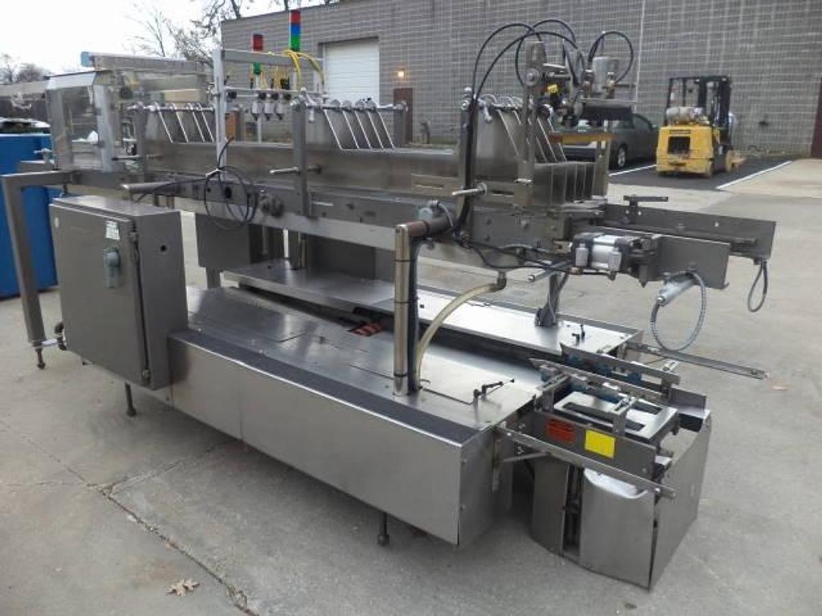 Used Hamrick Model 360 Drop Type Case Packer, Stainless Steel Cabinetry