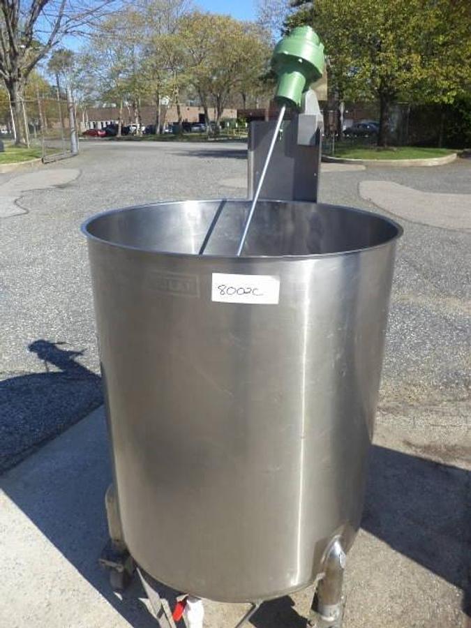 Used 150 Gallon Tolan Stainless Steel Vertical Tank, Portable