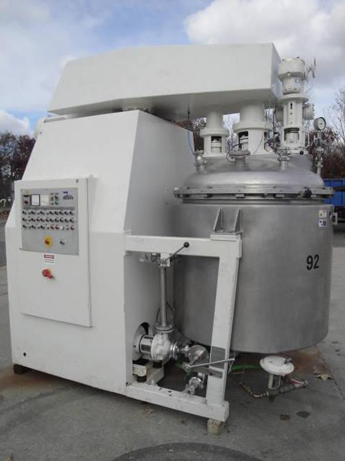 Used 1,000 Liter Waldner Stainless Mixing-Homogenizing Vacuum Process Vessel