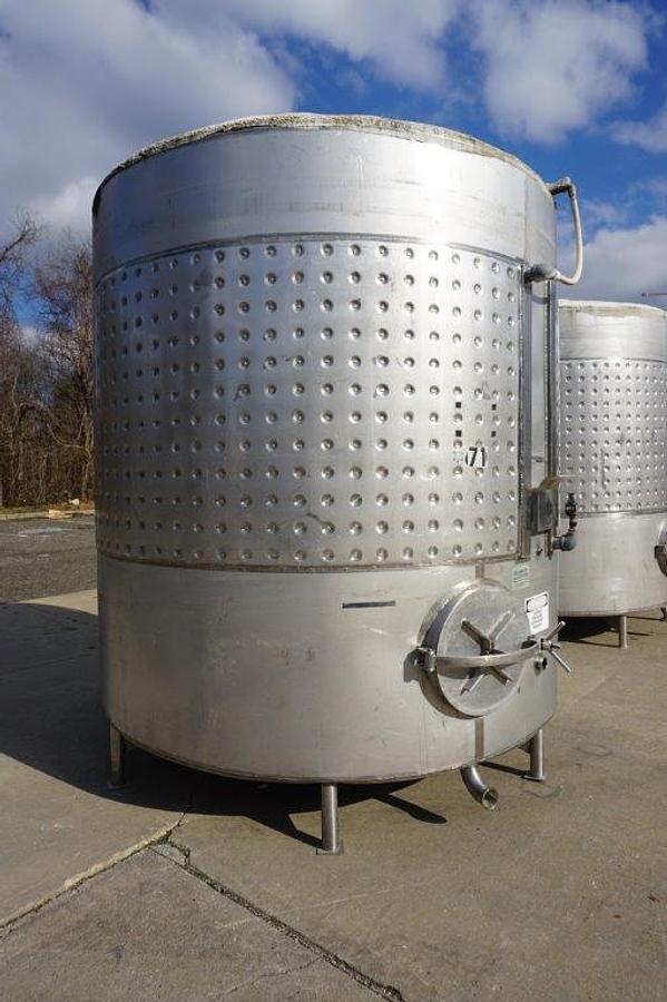 Used Feldmeier 3,000 Gallon Stainless Jacketed Vertical Tank, Wine Use