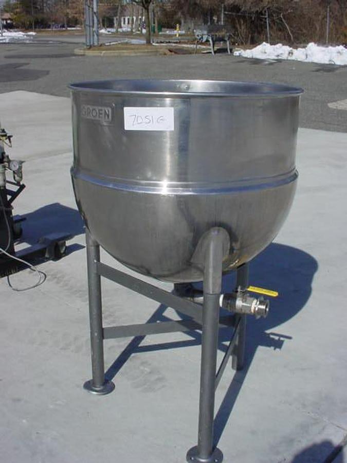 Used 60 Gal. Groen Stainless Jacketed Kettle, 45 Psi