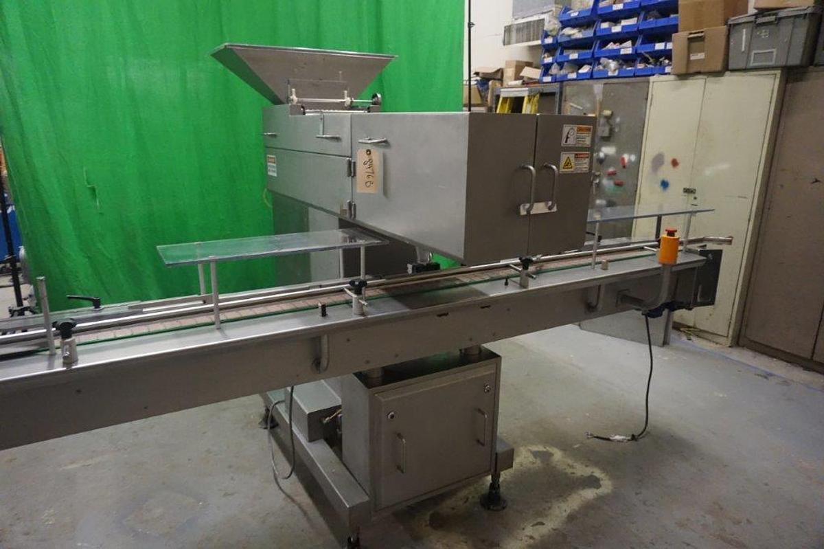 Used CVC 1220 Electronic Tablet/Capsule Channel Counter, with Conveyor