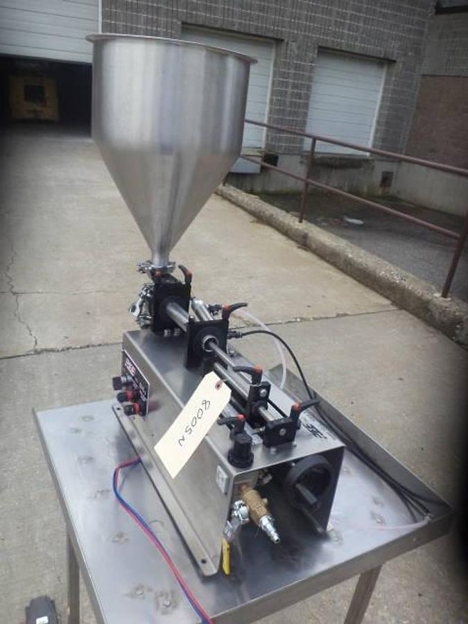 Used REB Air Operated Tabletop Single Piston Filler, with Hopper
