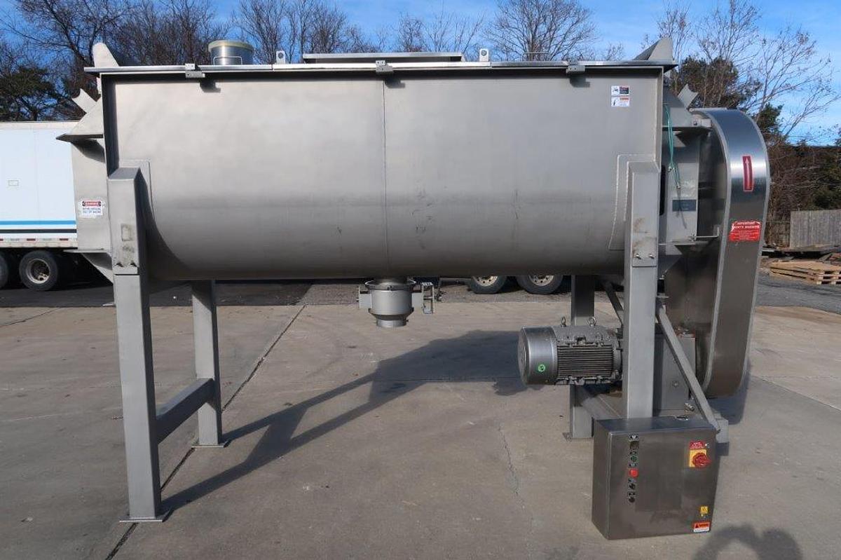 Used 120 Cu. Ft. A&M Process 316 Stainless Double Ribbon Blender, 40HP
