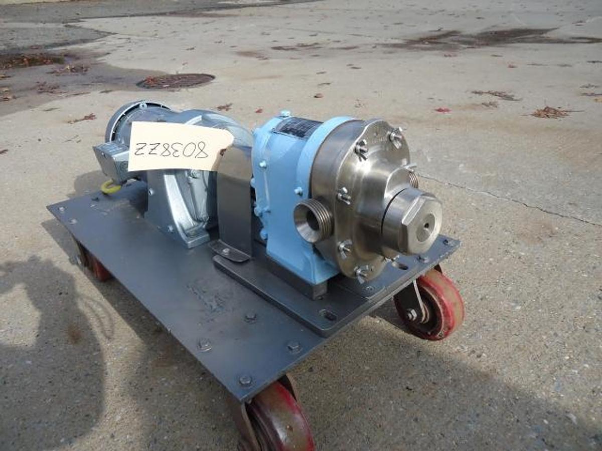 Used Waukesha Size 10 Stainless Steel Positive Displacement Pump, Portable—