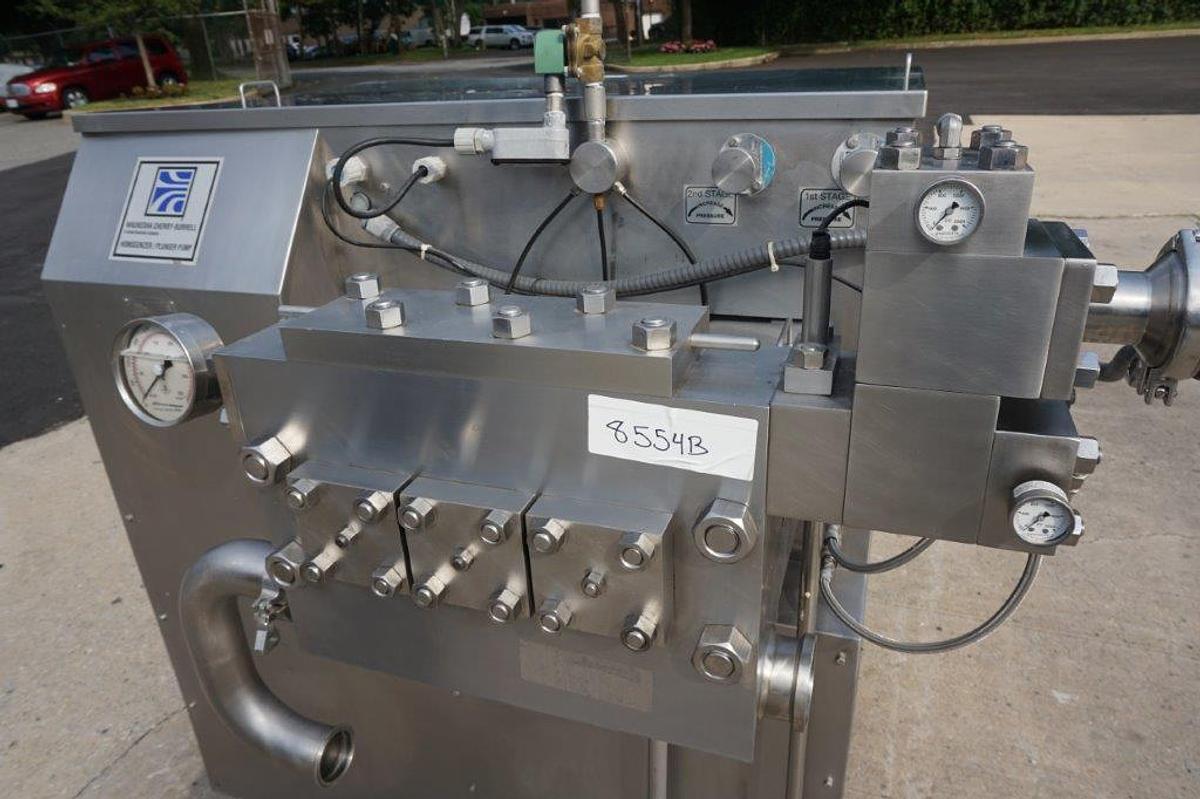 Used Waukesha/Cherry Burrell 2,400 GPH Homogenizer/Plunger Pump, 75 HP Motor