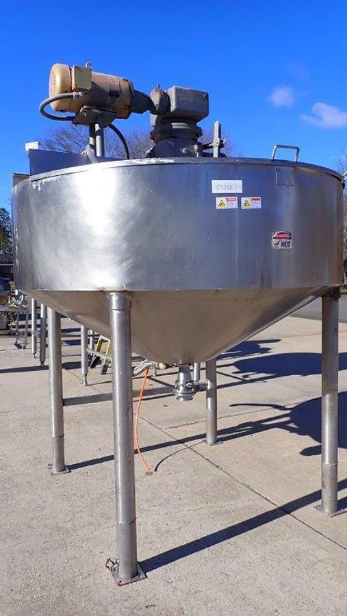 Used Chester Jensen 400 Gallon SS Cooker-Cooler, 100PSI Jacket
