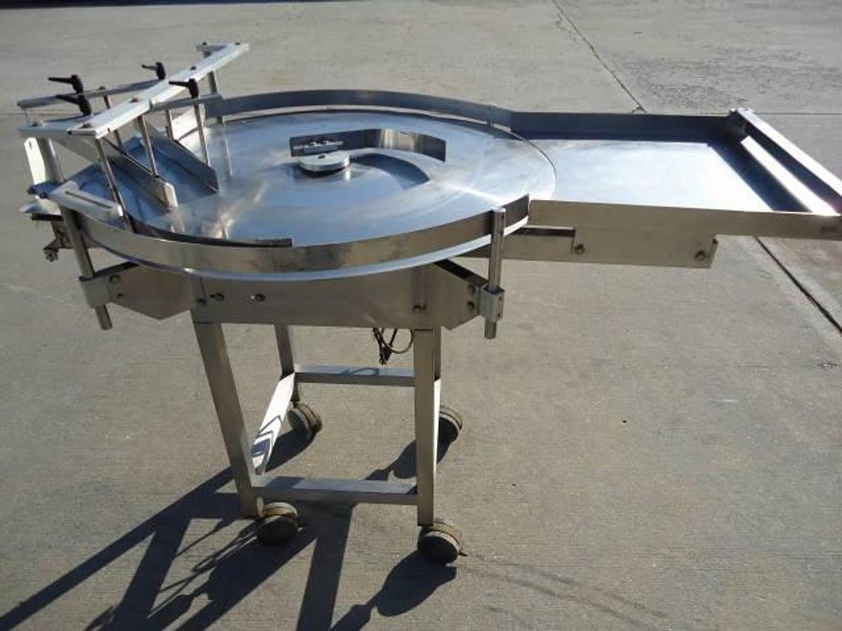Used 36 In. Diameter Deitz/Pharmafill Stainless Steel Rotary Unscrambling/Accumulating Table