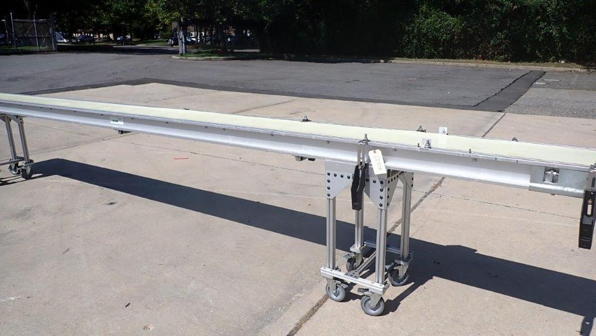 Used Axmann 12 In. Wide x 20 Ft. Long Motorized Belt Conveyor