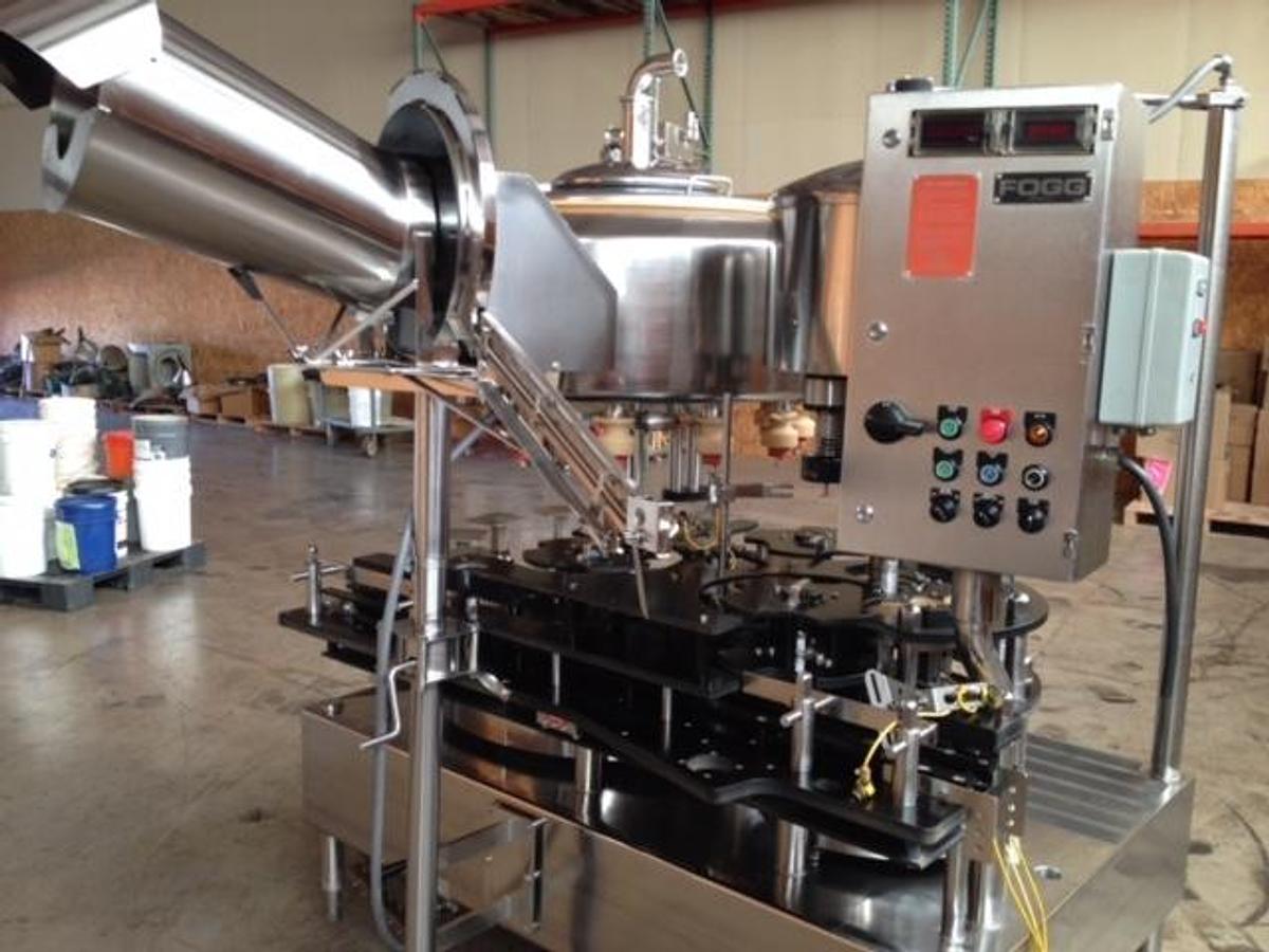 Used Fogg 12-4 Rotary Filler/Capper, Stainless Steel