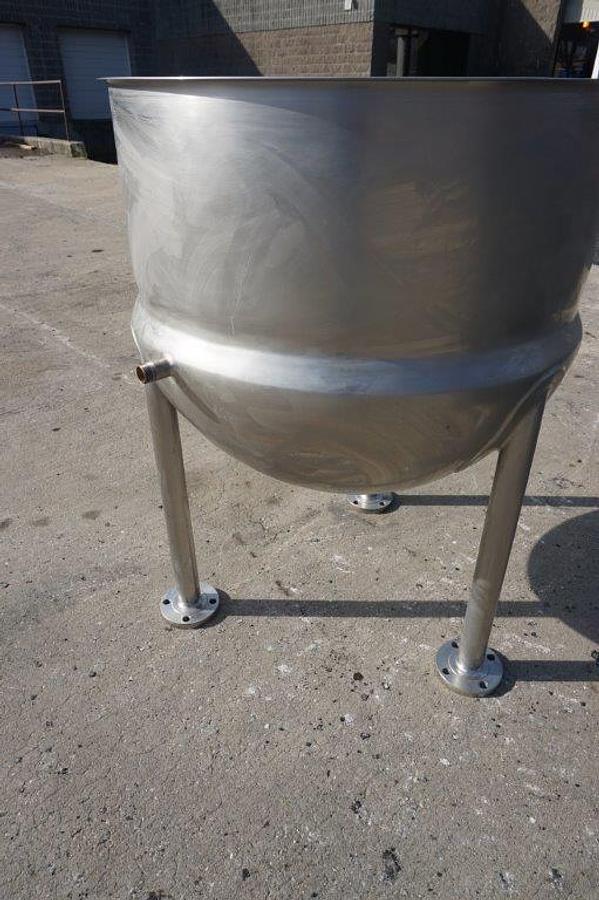 Used 80 Gallon Lee 316 Stainless Steel Hemispherical Kettle, 45 psi Jacket