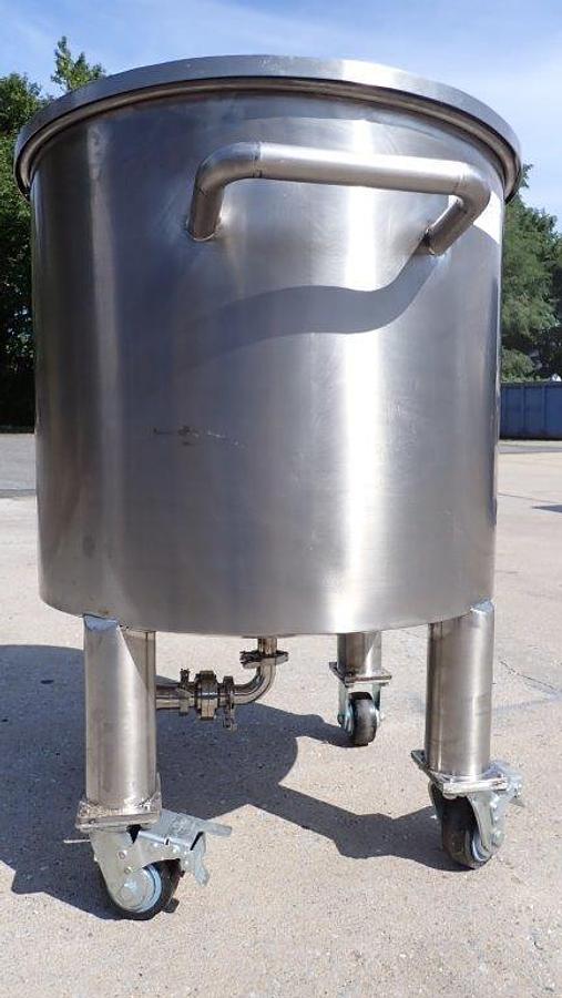Used 200 Liter SS Vertical Tank, Cone Bottom