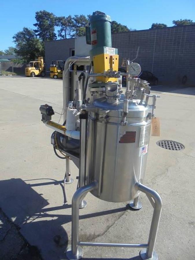 Used 11 Gallon Cherry Burrel 316 Stainless Steel Jacketed Pressurized Kettle/Reactor, Lift Out Agitation