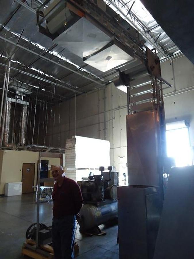 Used Conveyor Technology Stainless Steel Bucket Elevator, 14 foot discharge height