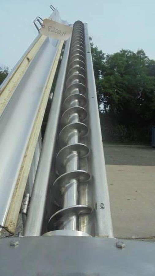 Used S. Howes 4 In. Diameter Stainless Inclined Screw Conveyor/Feeder, Adjustable Height Discharge