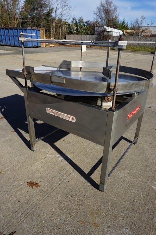 Used PackWest 48 In. Diameter Stainless Steel Rotary Unscrambling/Accumulating Table