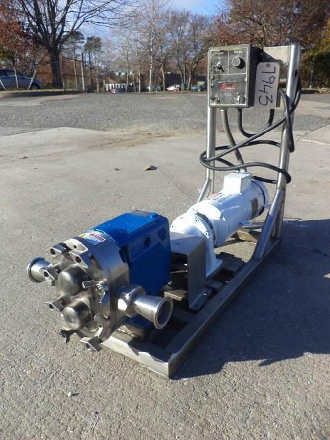 Used Waukesha 30 Stainless Steel Positive Displacement Pump, 2HP Variable Speed-