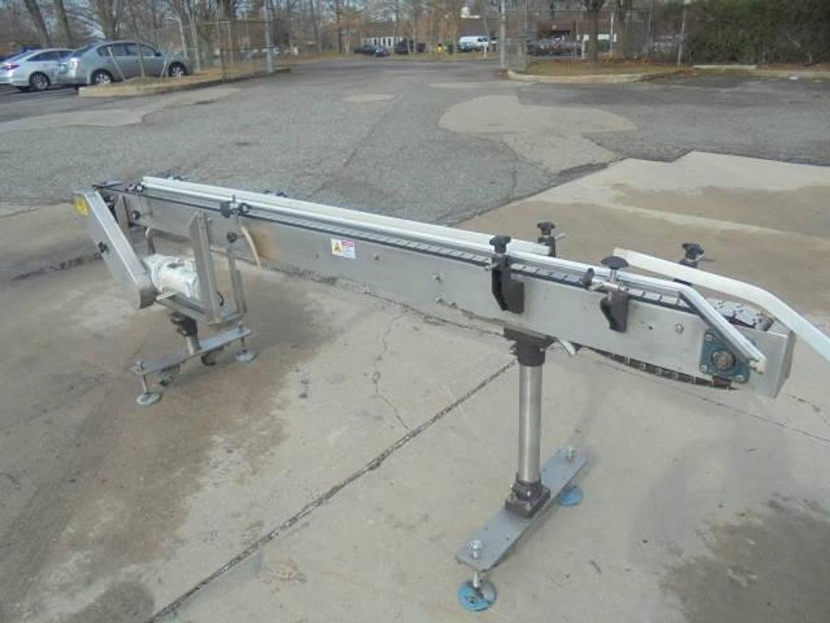 Used PDC 10 Ft. Long Motorized Bottle Conveyor, Variable Speed