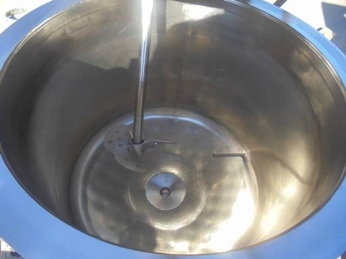 Used 50 Gallon Cherry Burrell 316SS Mix Kettle/Reactor, Tilt Out Agitation