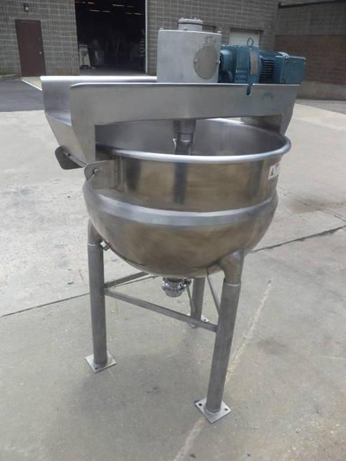 Used 60 gallon Hamilton 316 SS double motion kettle, 90 PSI