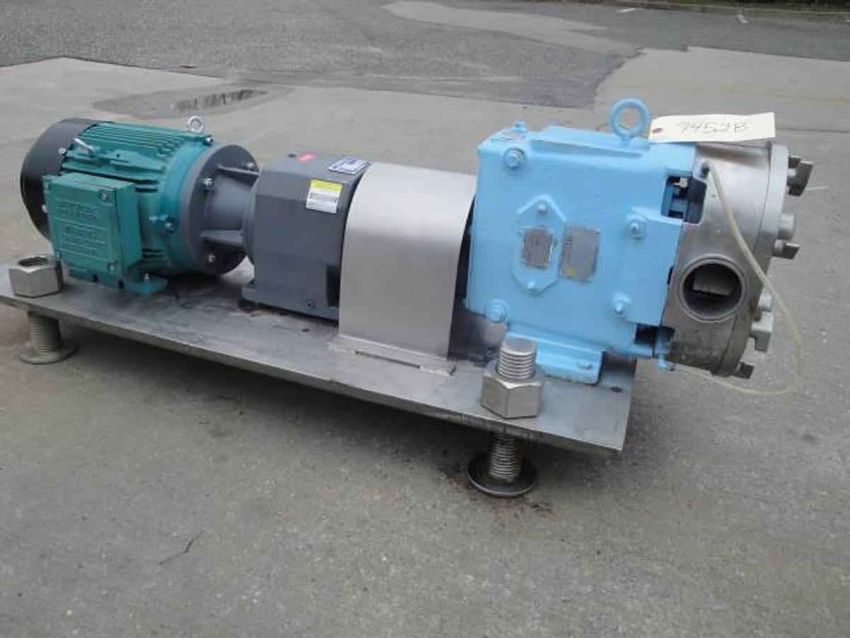 Used Waukesha 132 Stainless Jacketed Pump, 3″ Ports”