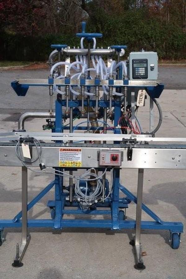 Used Simplex Inline Pressure Gravity Automatic Liquid Filling Machine