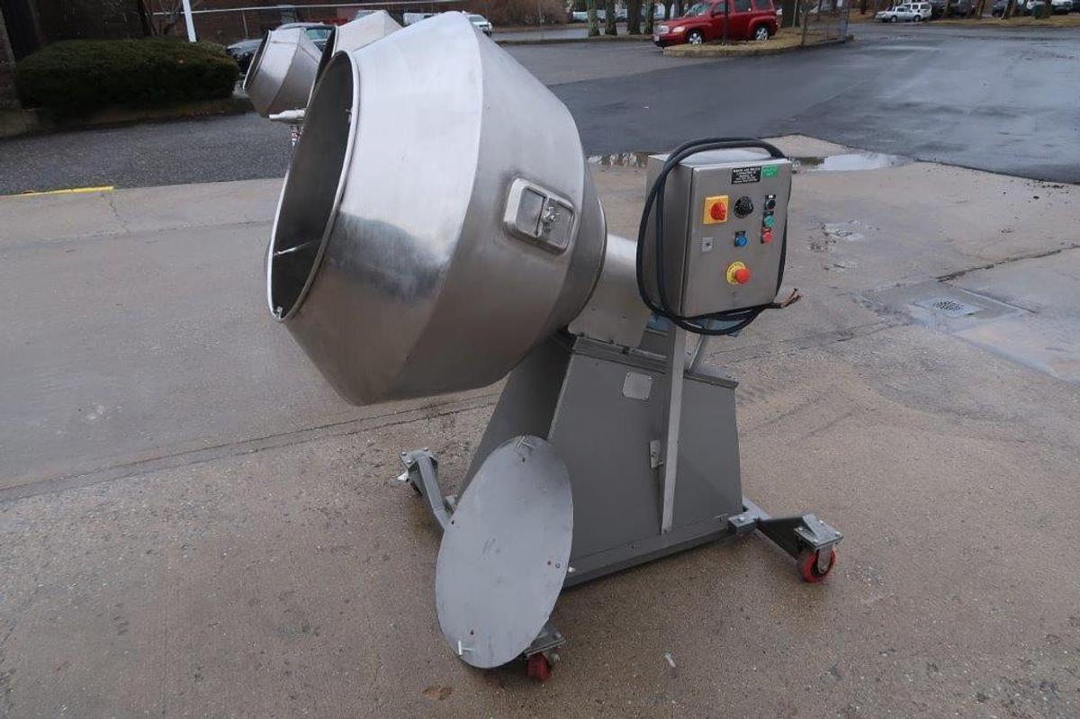 Used 42 In. Diameter Stainless Steel Coating Pan, With Interior Pins