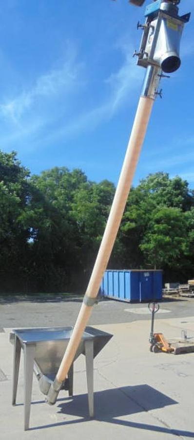 Used Flexicon 4 In. Diameter Flexible Screw Conveyor With Hopper Prebreaker