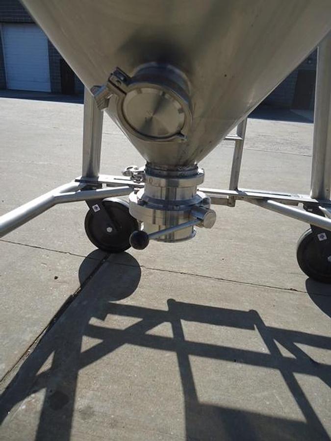 Used 450 Gallon DCI Type 316 Stainless Steel Cone Bottom Portable Tank-2