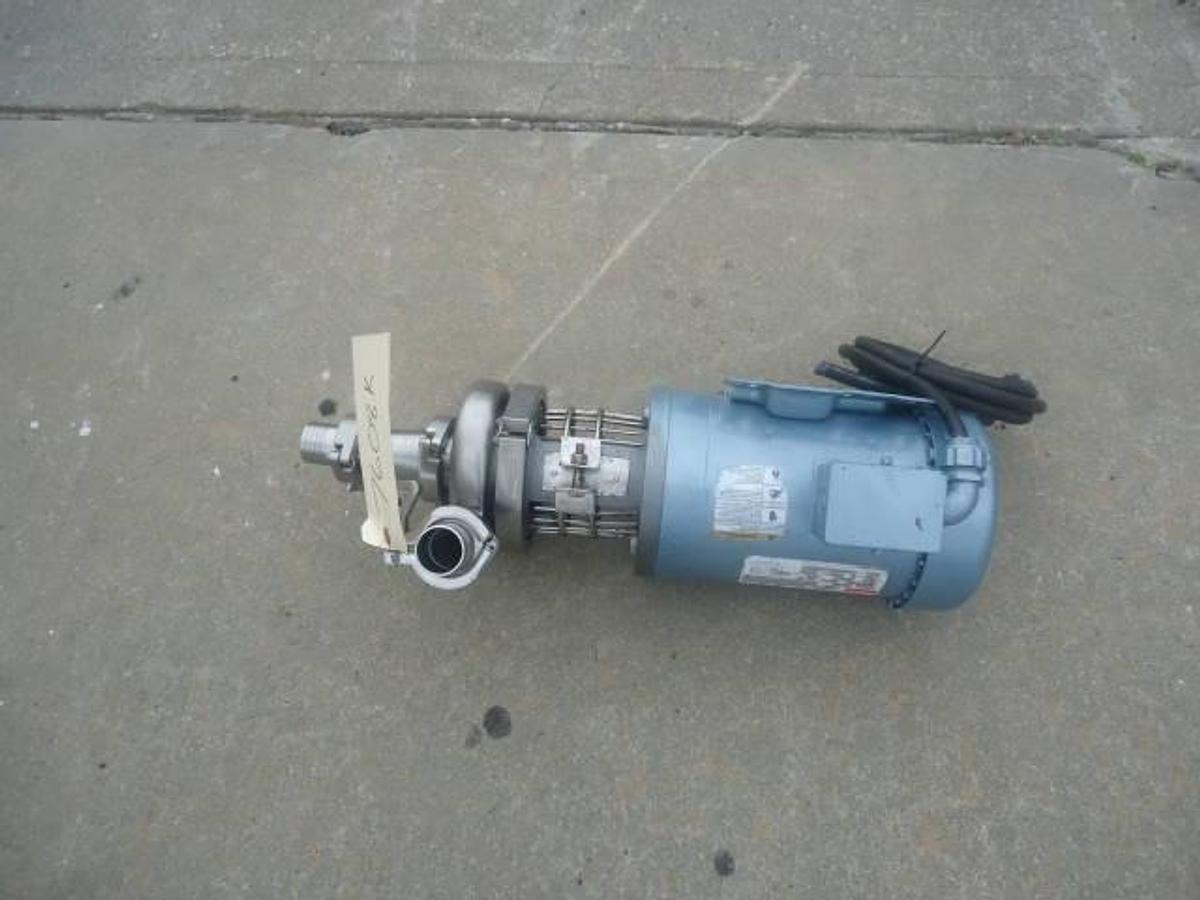 Used Puriti 2 In. X 1-1/2 In. Stainless Steel Sanitary Centrifugal Pump, 2 Hp
