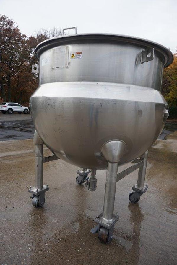 Used 250 Gallon Hamilton 316SS Hemispherical Kettle, 90 PSI Jacket