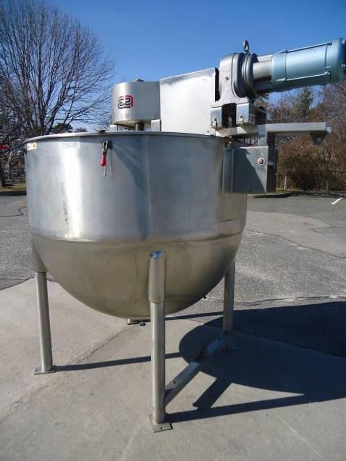 Used 500 Gallon Lee Stainless Steel Double Motion Kettle, 90 Psi Jacket-