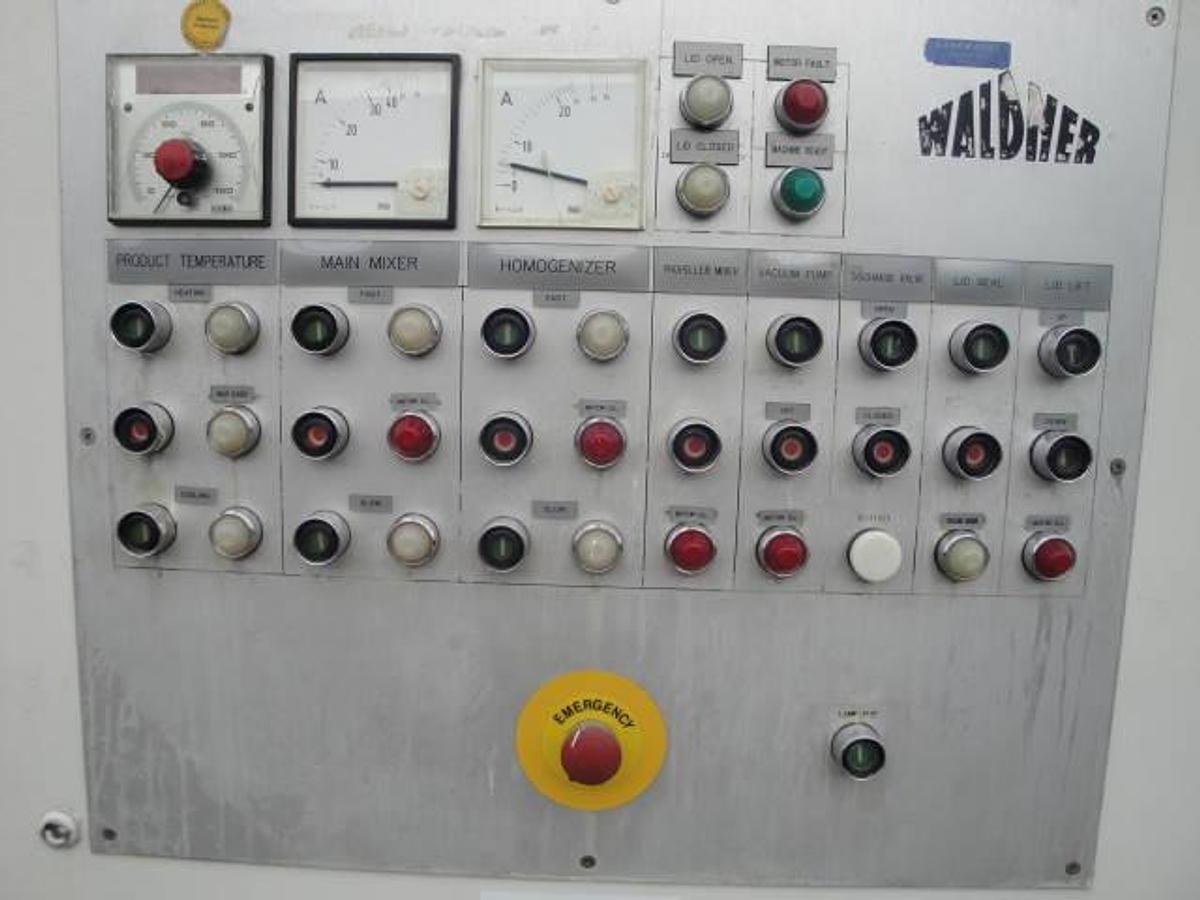 Used 1,000 Liter Waldner Stainless Mixing-Homogenizing Vacuum Process Vessel