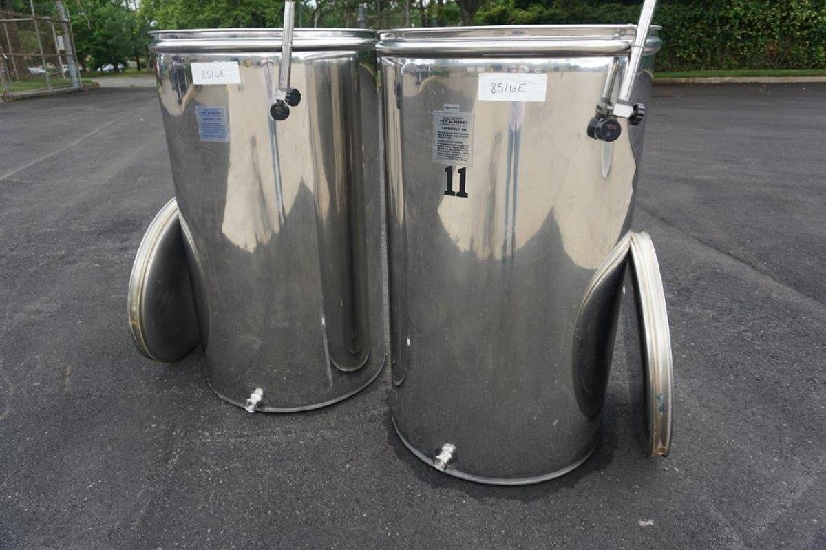 Used 132 Gallon L.A. Inox (Italy) Wine Tanks with Floating Lids (2)