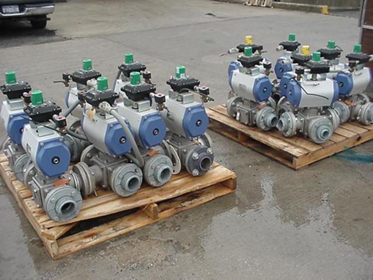 Used Pbm 3 Way And 2 Way Ball Valves, 3″, Automatic (25 Total)