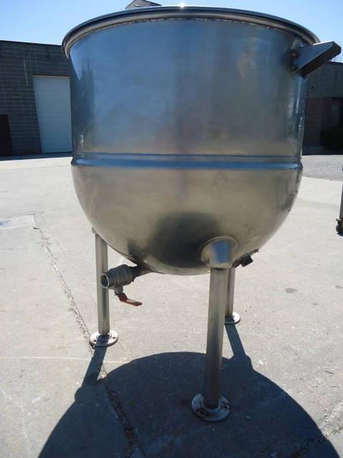 Used 80 Gallon Groen Stainless Steel Jacketed Hemispherical Kettle-