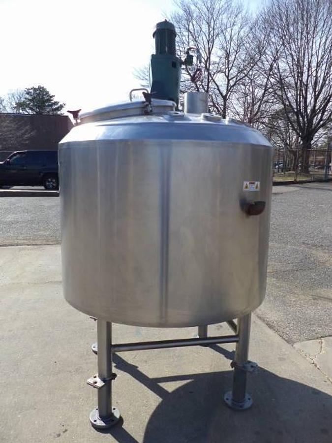 Used 250 Gallon Lee Closed Jacketed Mix Kettle, 316 Stainless Steel