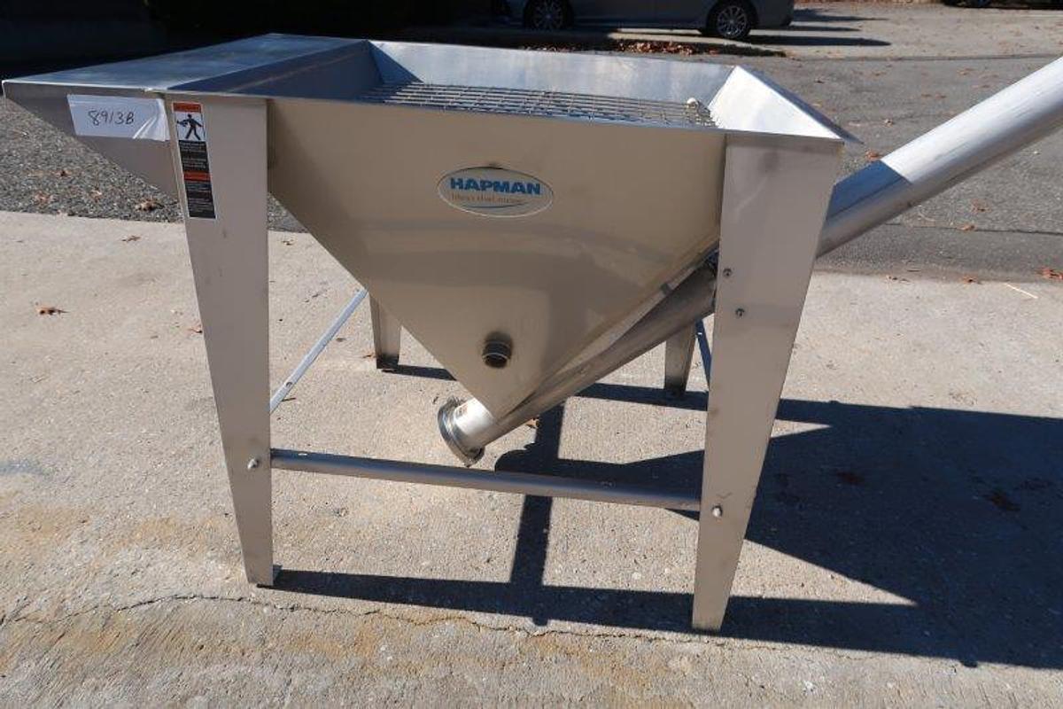 Used Hapman Inclined Screw Conveyor, Unused