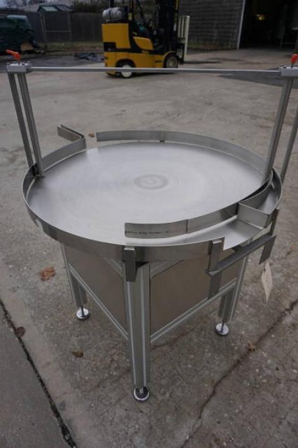 Used 36 In. Dia Aesus Systems Rotary Unscrambling/Accumulating Table, Variable Speed