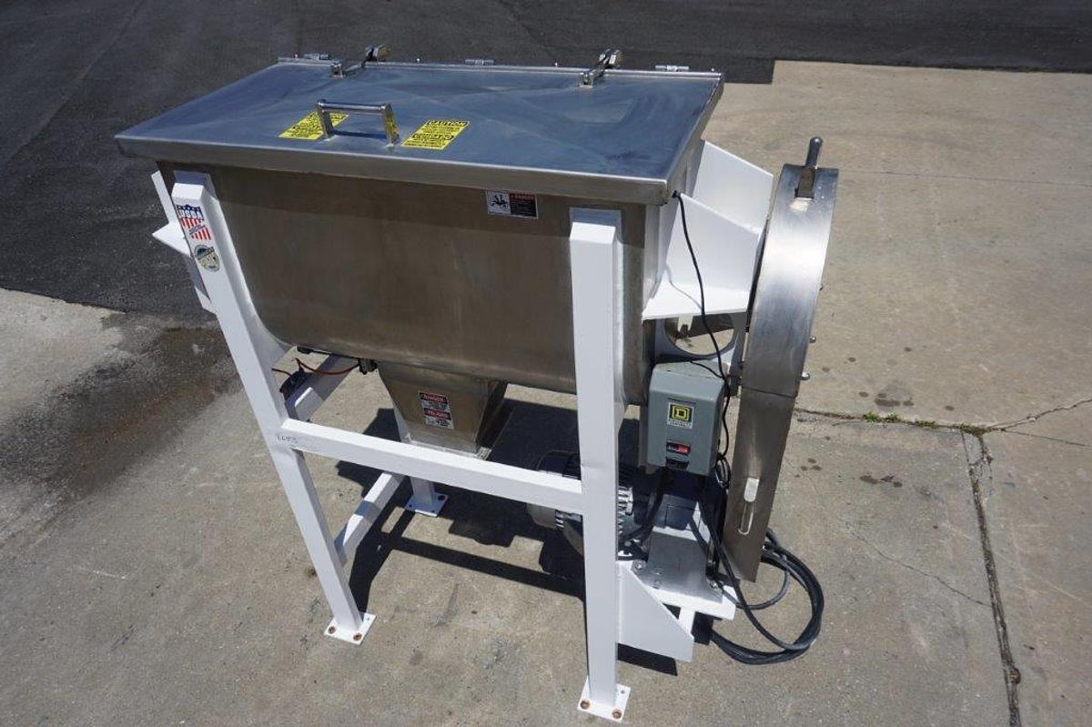 Used 10 Cu. Ft. AIM Stainless Steel Double Ribbon Blender, 5 HP Motor