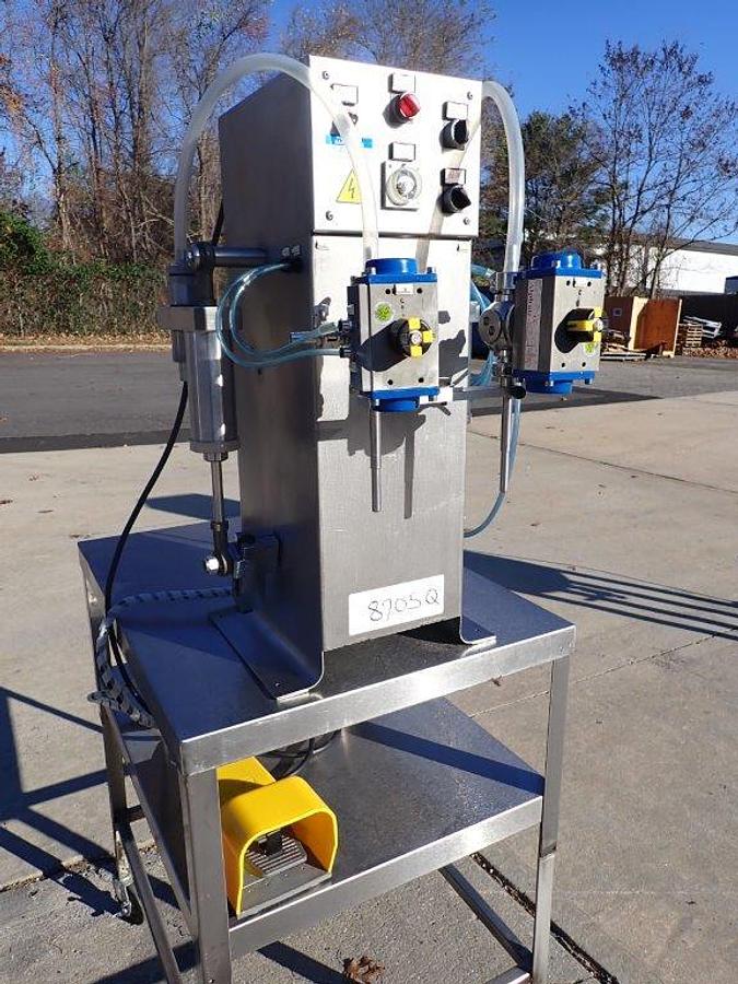Used ALS Packaging Solutions Tabletop Twin Piston Filling Machine, All Stainless Steel