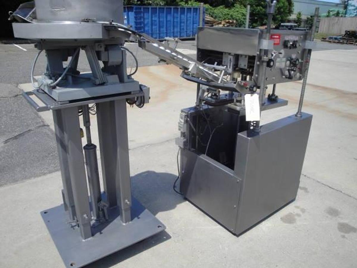 Used Elf Four Spindle Adjustable Capper With Bowl Feeder