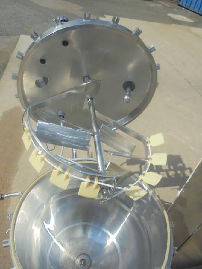 Used 100 Gallon Lee Double Motion Jacketed Vacuum Kettle/Reactor, Tilt Out Agitation