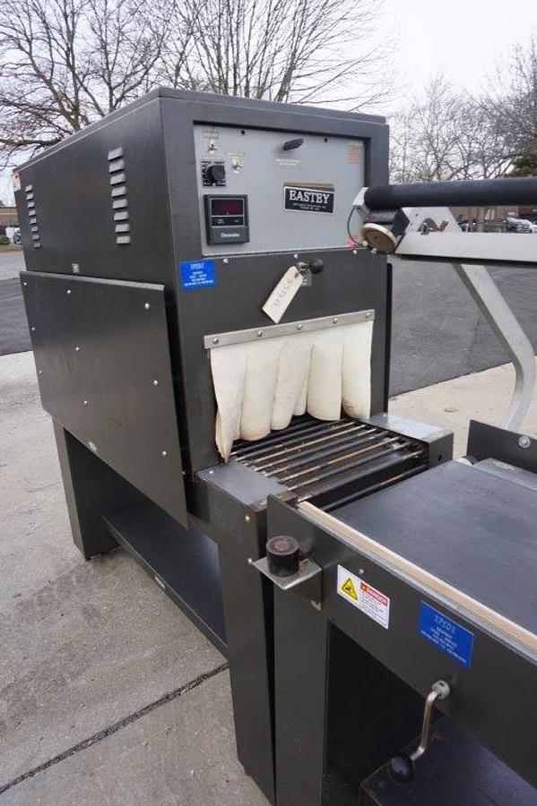 Used Jeff Eastey Semi-Automatic L-Sealer and Shrink Tunnel, Portable