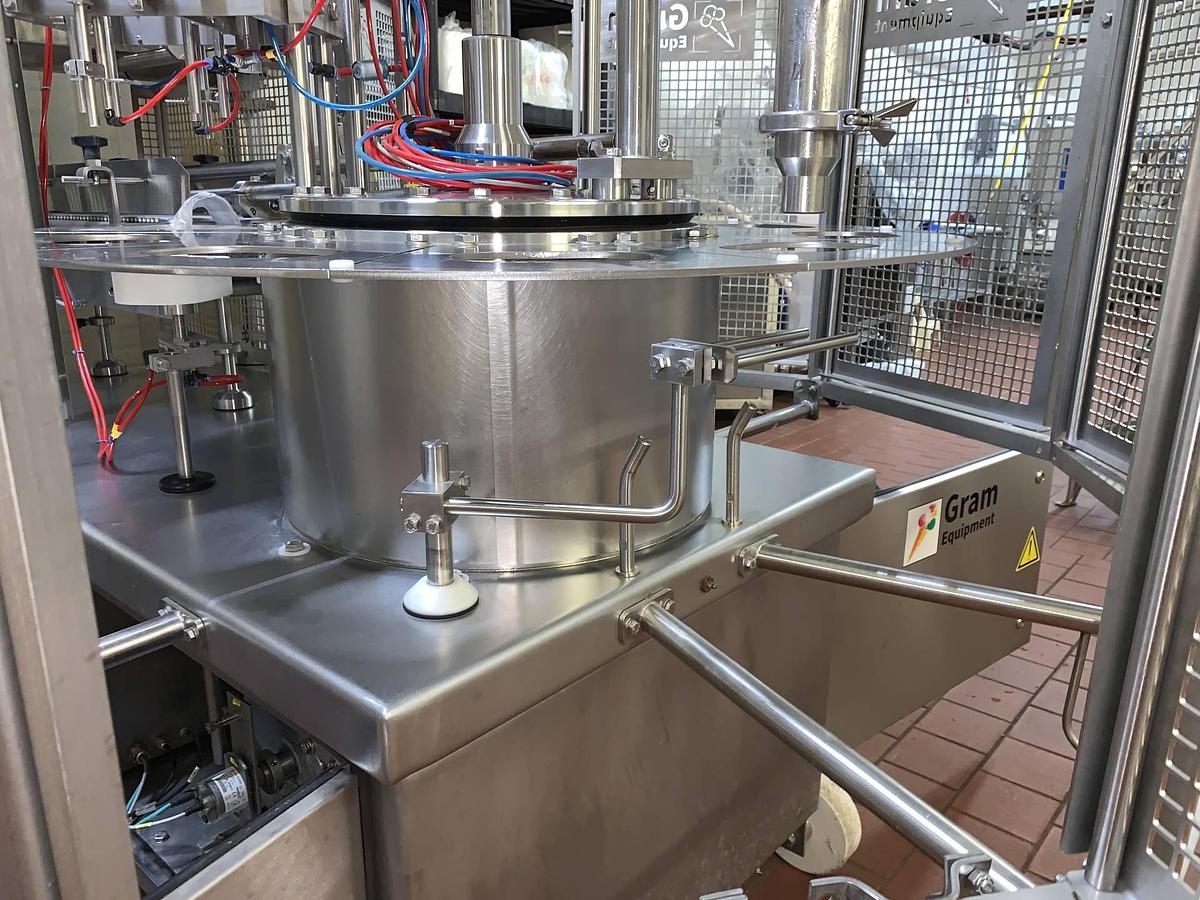 Used Gram Equipment Ten Station Rotary Ice Cream Filling Machine