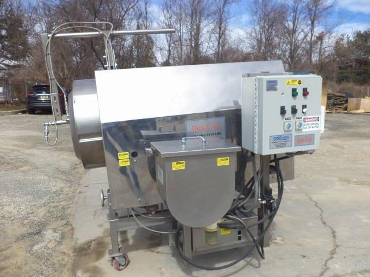 Used Foodesign “Quik-Coat” coating drum/seasoner, all stainless